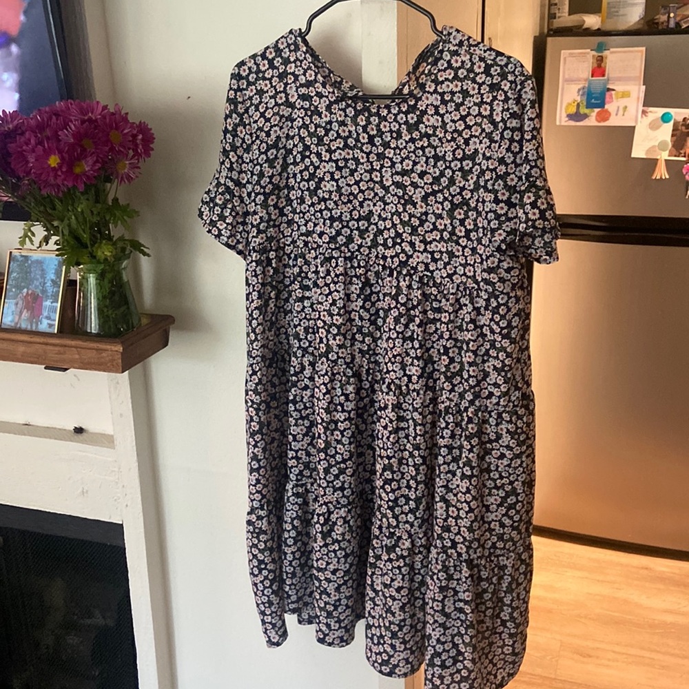 Shein floral print babydoll dress